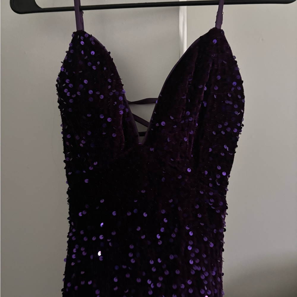 Elegant Purple Sequin Dress